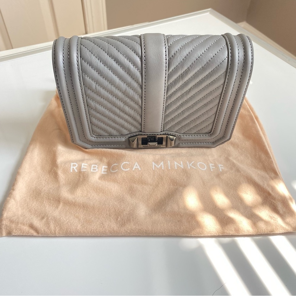 Rebecca Minkoff Leather Embroidered Crossbody Bag in Grey - Picture 8 of 12